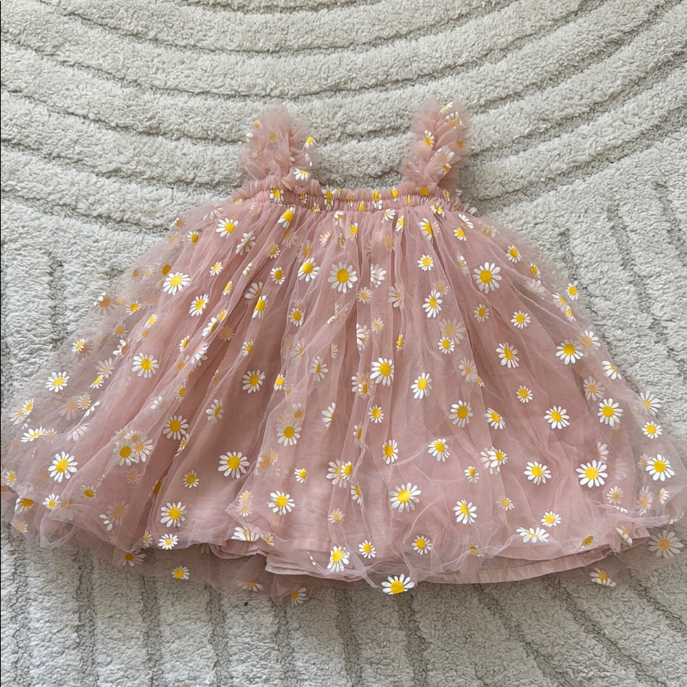 Pink Floral Tulle Dress